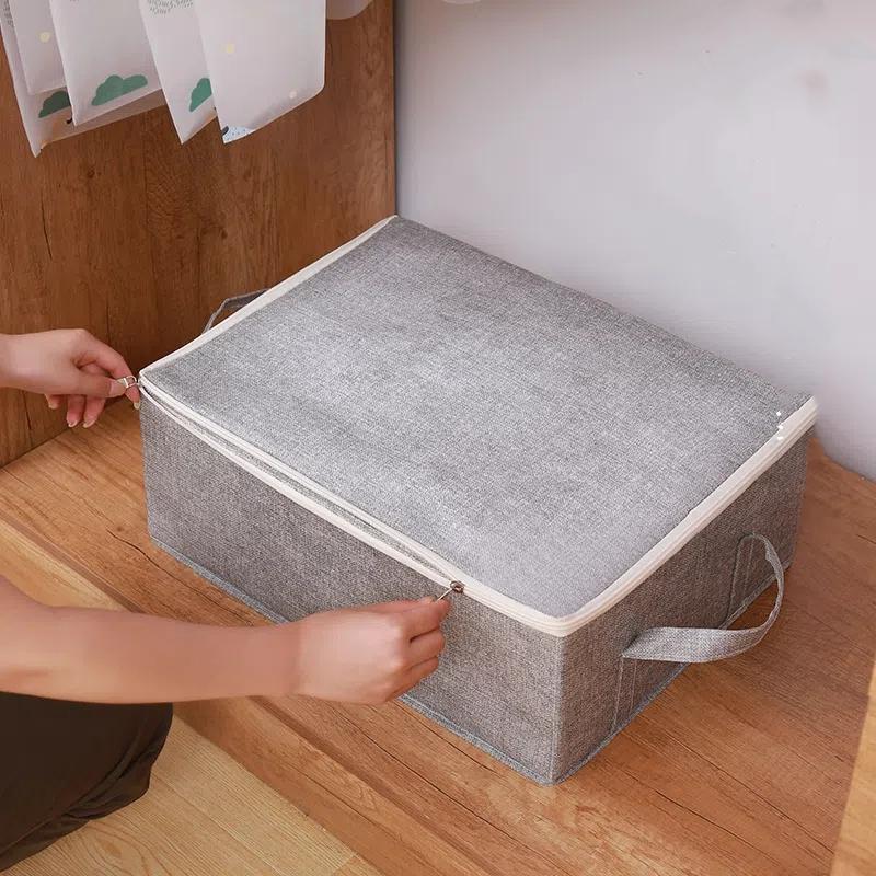 Cotton Linen Big Capacity Clothes Storage Boxes Thicken Non-woven Fabric Sundries Storage Box Wardrobe Moisture-proof Storage Bo