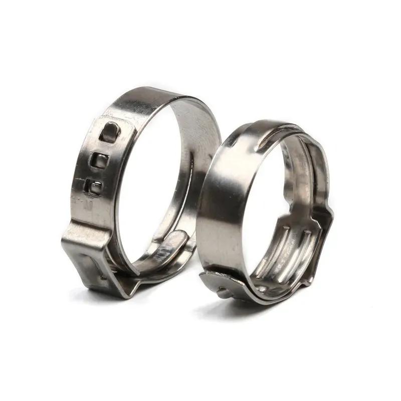 140/100/80/45pcs Stainless Steel Single Ear Stepless Hose Clamps Box Kit for Crimp Pinch Rings Securing Pipe Hose OR 1 Plier