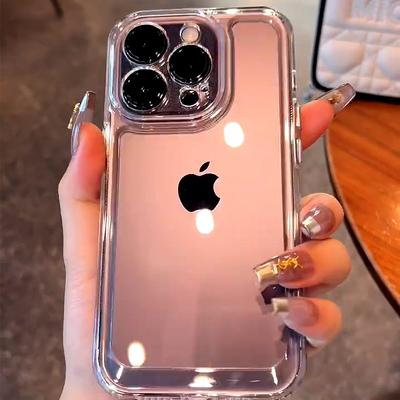 Luxury Transparent Phone Case For Iphone 11 12 13 14 Pro Max X Xs Xr Max 7 8 Plus Bumper Shockproof Clear Cases Cover