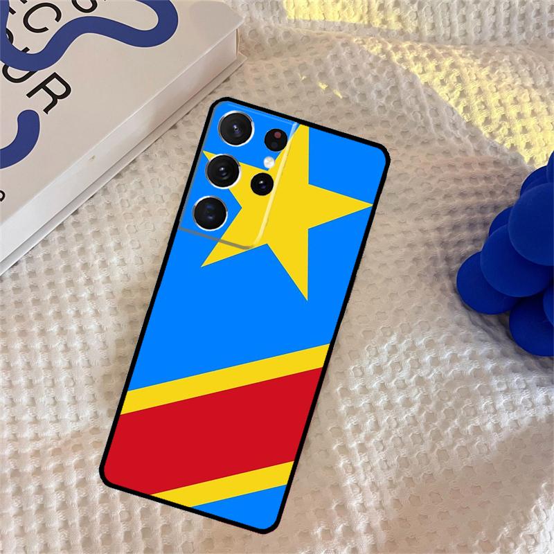 Congo Democratic Republic Flag Phone Case For Samsung Galaxy S25 Ultra S9 S10 S20 S22 S21 FE S23 S24 Plus Portector Cover