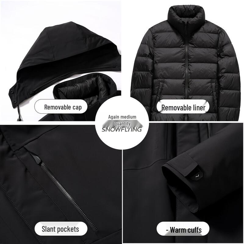 XUEZHONGFEI Men's 3-in-1 Hooded Down Jacket