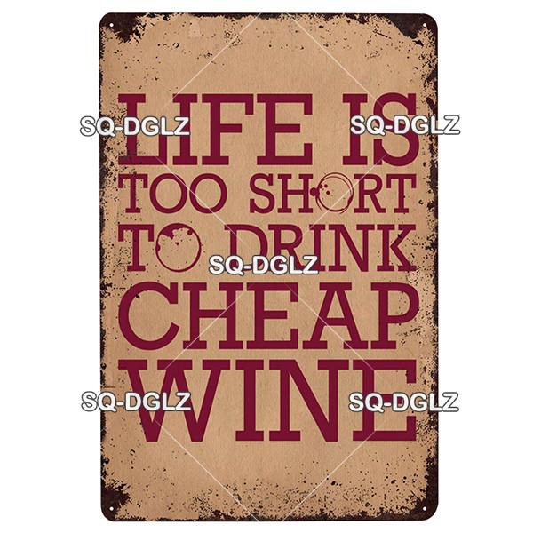 [SQ-DGLZ] Wine Metal Sign Vintage Tin Sign Bar Wall Decor Metal Crafts Home Decor Painting Plaques Art Poster Custom