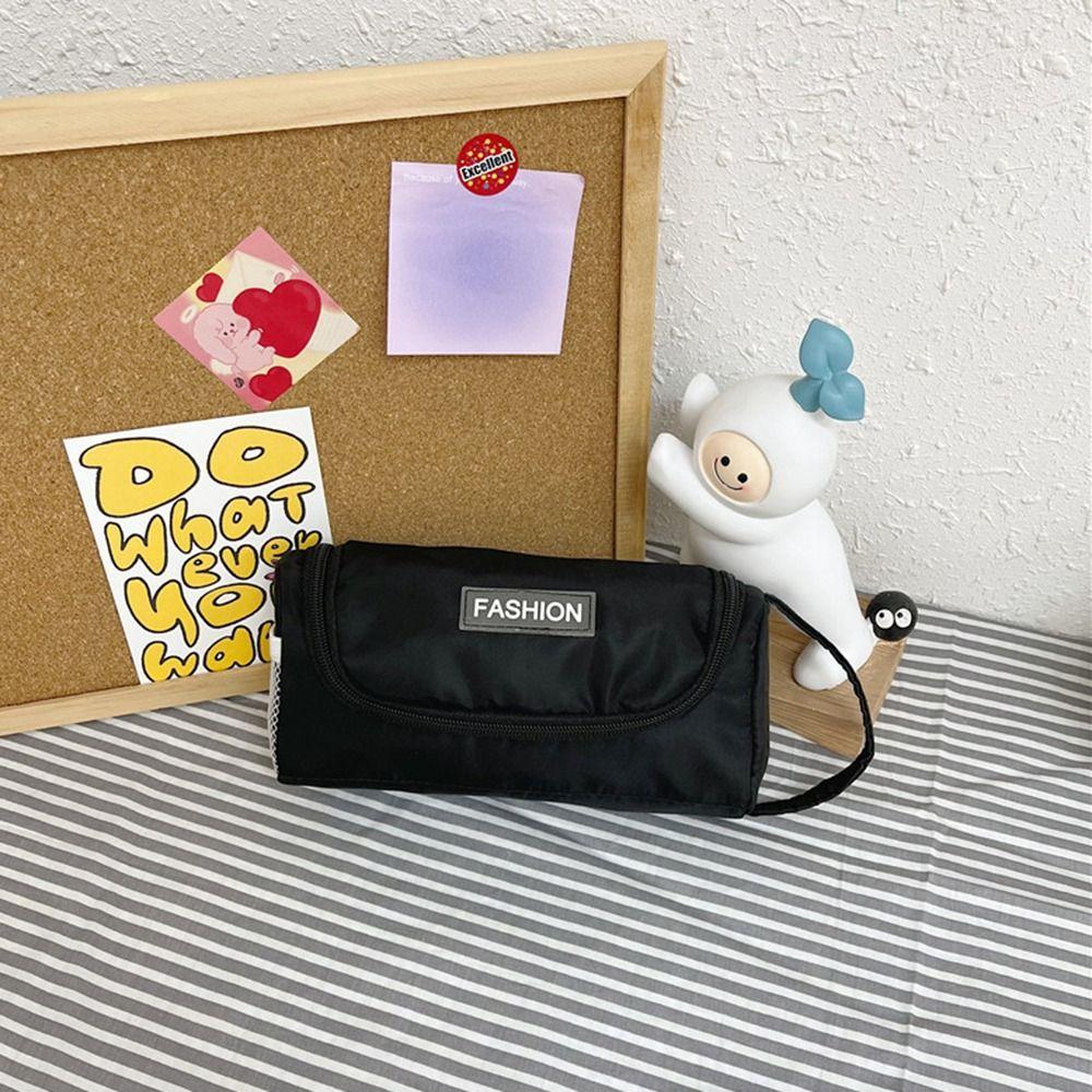 Ins Lattice Pencil Case Washable Storage Bag School Supplies Canvas Estuche  Student