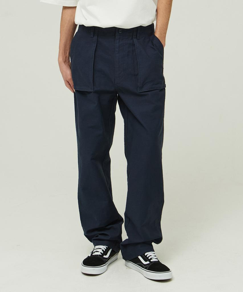 MAGOODGAN Chino 4307 Satin Cotton Straight Fit Navy Fatigue Pants
