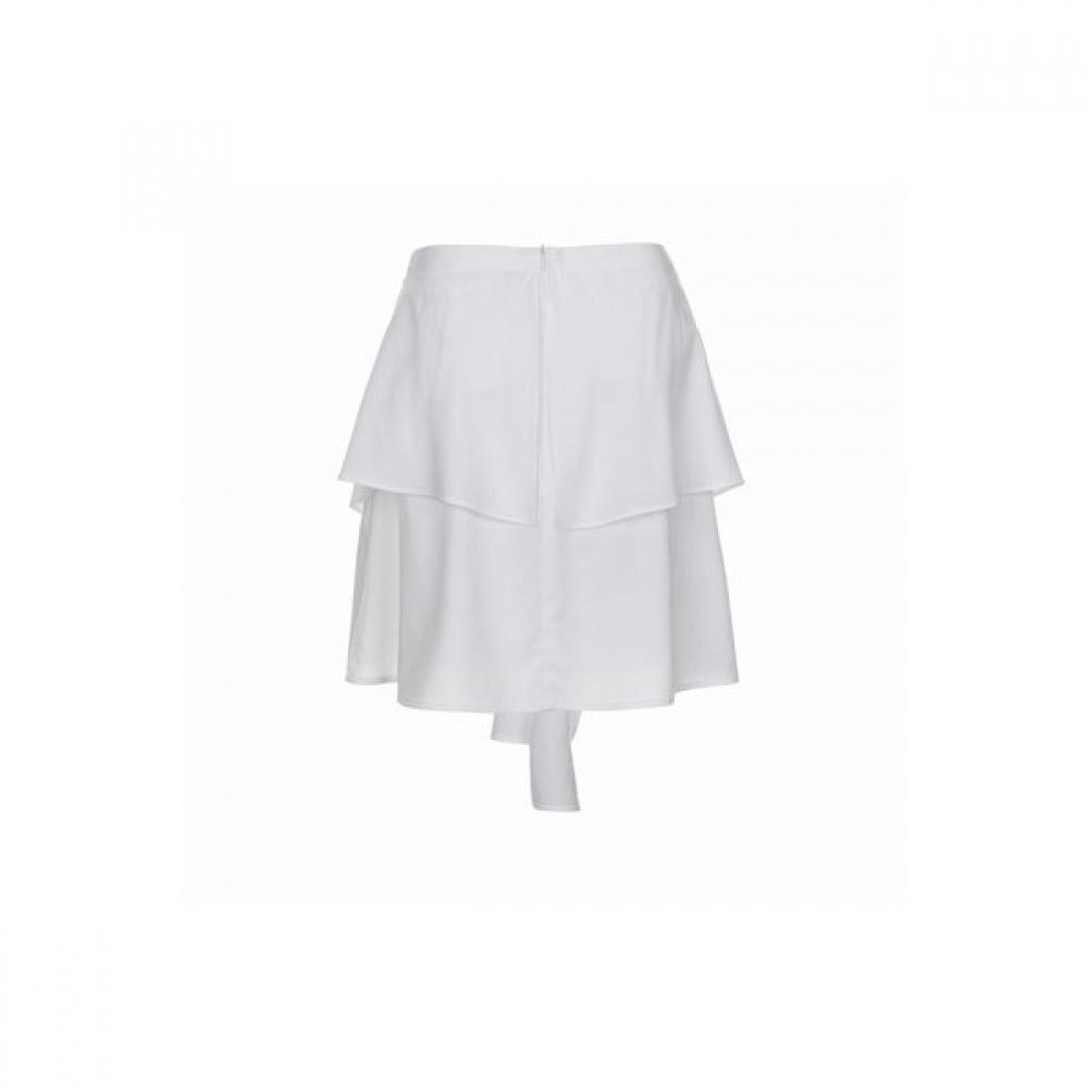 Bermudagrass Light Layered Ruffle Skirt   White