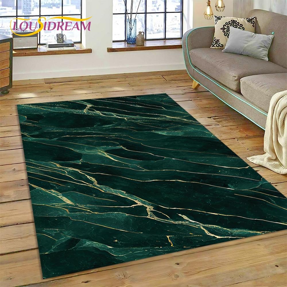 3D Luxurious Marble Colorful Gold Color Carpet Rug for Home Living Room Bedroom Sofa Doormat Decor,Area Rug Non-slip Floor Mat