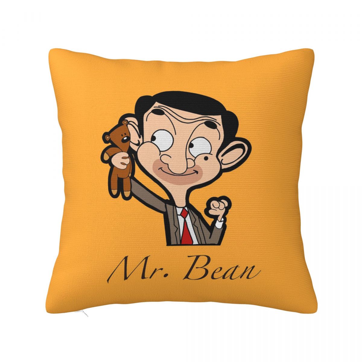 

Mr. Bean Cartoon Square Pillowcase Cushion Cover Pillow Case Throw Pillow Cover for Home Sofa Living Room 18x18Inch
