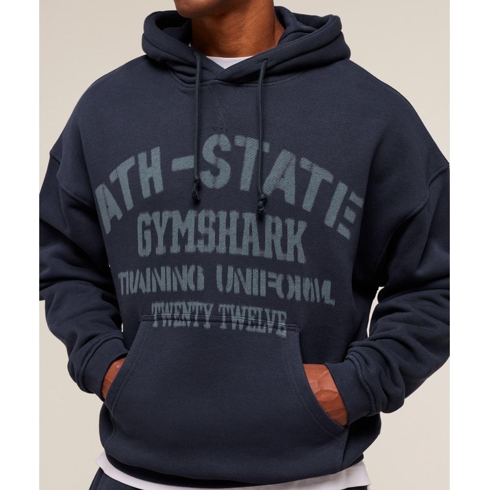 Gymshark Collegiate Hoodie Heavy Blue A4b1j Uctn