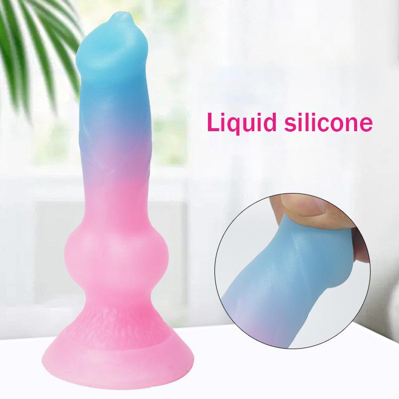 Luminous Dog Dildo Anal Plug Animal Dildo Sex Toys for Women Men Silicone Penis for Women Glow In The Dark
