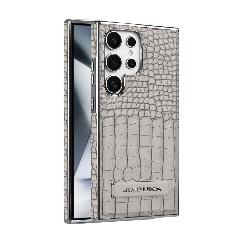 Boutique Crocodile Texture Leather Stand Case For Samsung Galaxy S25 Ultra S24+ Plus S23 Magnetic Cover Kickstand Premium