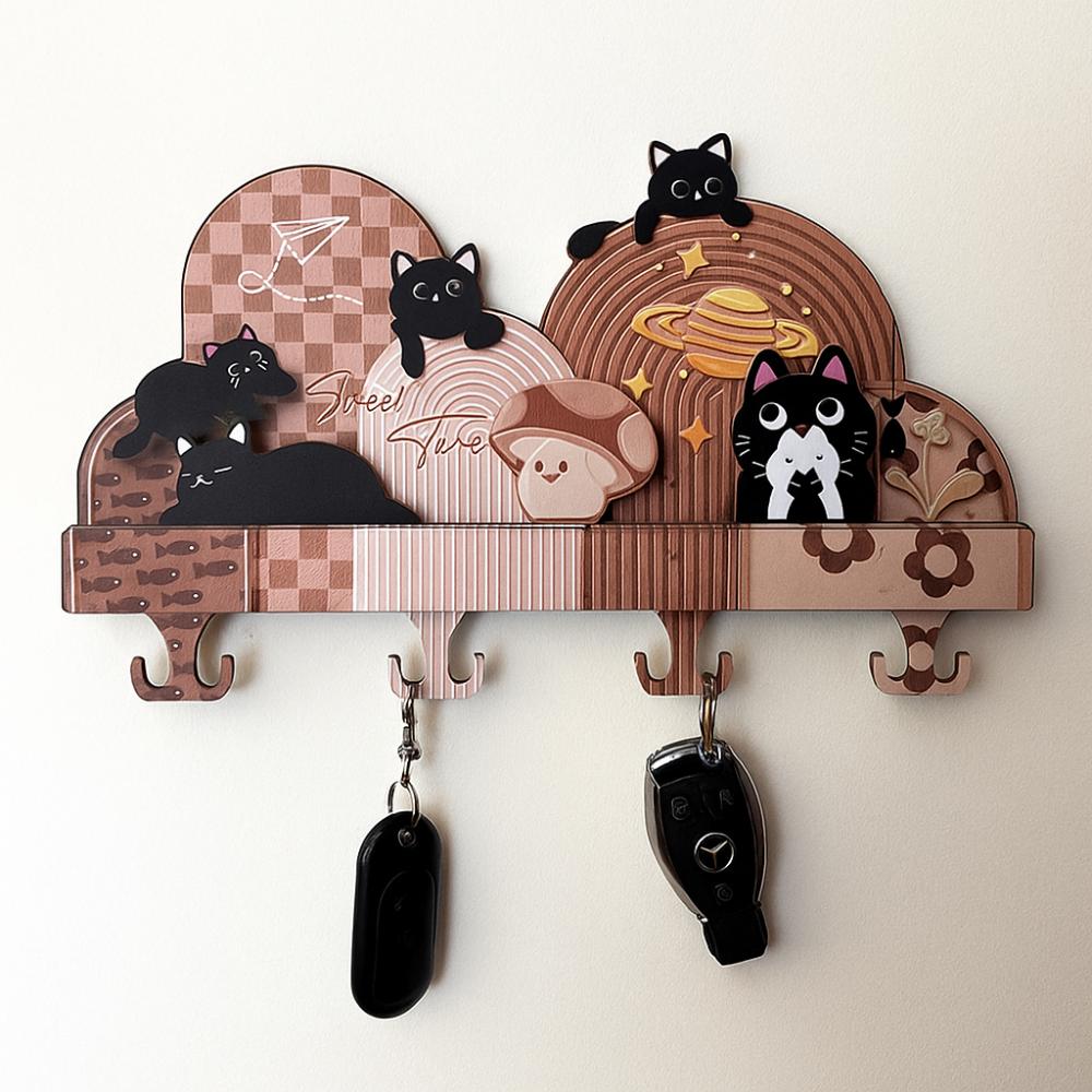 No Punching Required Wall Mounted Key Holder Originality Entrance Storage Rack  Entrance