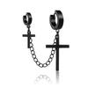 1Piece Cross Skull Chain Tassel Dangle Earrings for Women/Men Stainless Steel Ear Bone Clips Single Double Ear Holes Jewelry