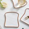 Creative Bread Shaped Ceramic Breakfast Plate Toast Dishes Salad Fruit Snack Tray Household Tableware Dinner