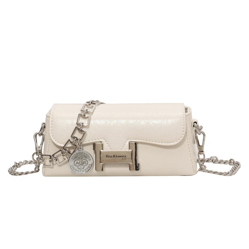 Fashion New Versatile Niche Casual Design Chain Small Square Bag Women's High-end Commuting Solid Color Messenger Bag
