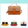 Stylish Pu Color Block Handbag For Women In Yellow Pink Blue And Brown Perfect For Daily Use