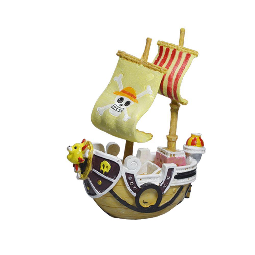 Beautiful Resin Pirate Ship Aquarium Ornament Gift Non-toxic Durable 6''*2''*5''