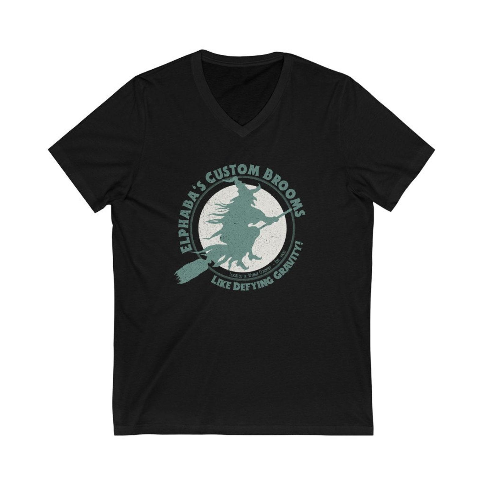 Wicked Witch, Elphaba s Custom Brooms - Halloween, Wicked - Women s V-Neck T-Shirt S