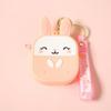 Kawaii Coin Purse Keychain Waterproof Earphone Bag Pendant Simple Silicone Rabbit Coin Bag  Girls