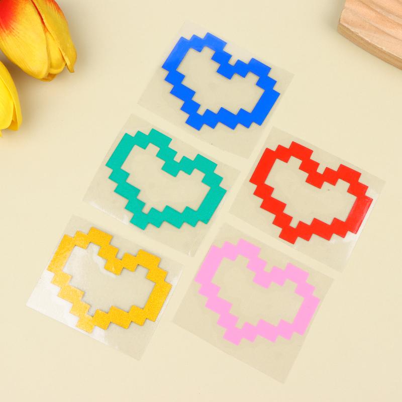 6Pcs Mosaic Heart-Shaped Pixel Heart-Shaped Car Window Decoration Waterproof Headlight And Taillight Decoration Stickers