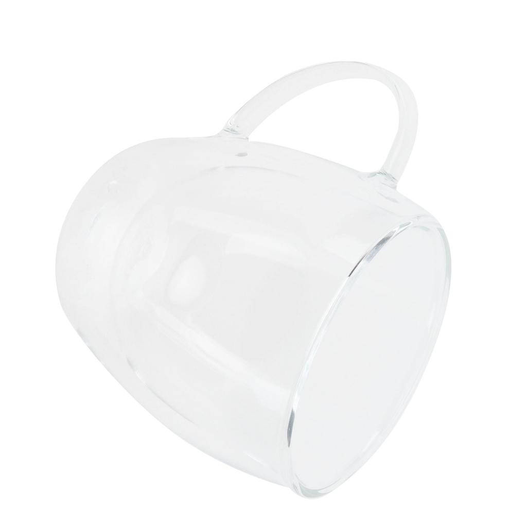 Glasbecher mit Henkel Transparent Doppelwandig Kaffee Milch Tee Trinkbecher Hitzebeständig 250ml