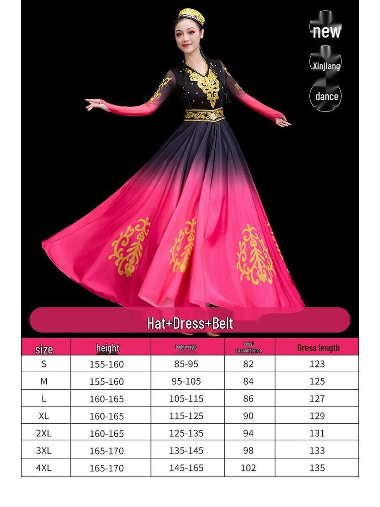 Xinjiang Uyghur Dance Performance Costume for Women