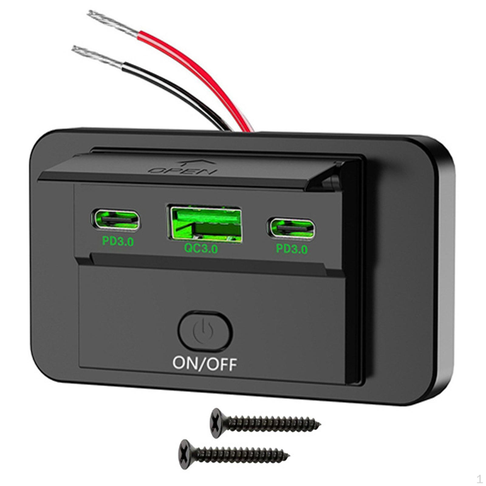 

Автомобильное зарядное устройство USB для автодома, панель розеток для мотоциклов, лодок, автобусов Green Light