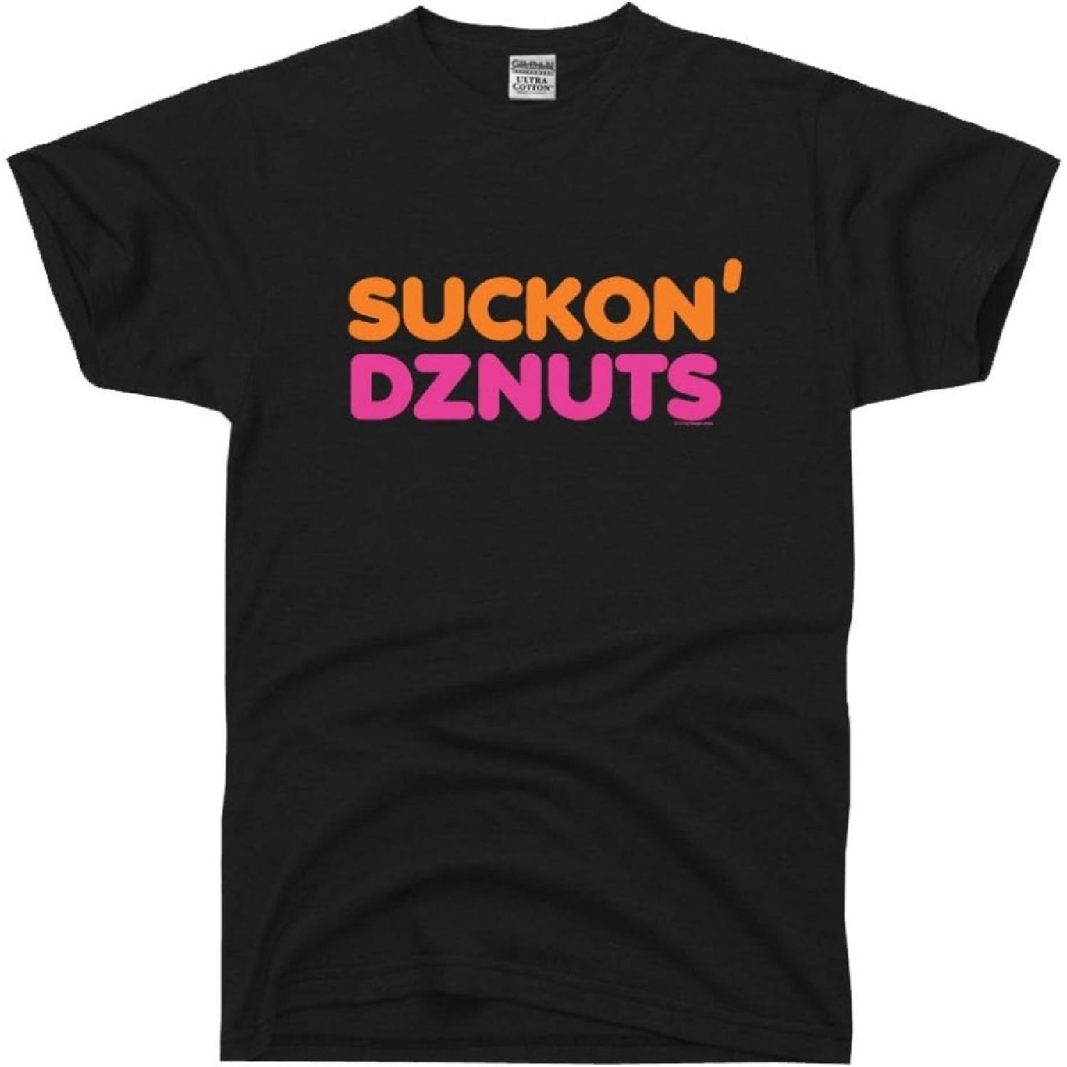 DIRTYRAGZ Men s Suckon  Dznuts T Shirt Black S