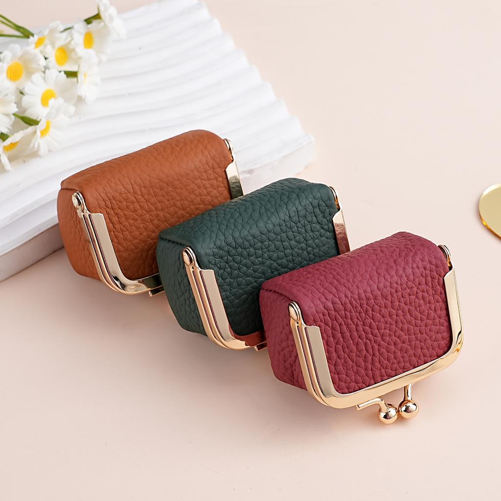 Läder Dams Diamantring Halsband Smyckespåse Mini Myntpåse Ring Örhängen Smyckeskrin Liten Hörlurs Myntpåse