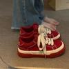 Fashion Vintage Red Canvas Low-top Women Sneakers Casual Letter Embroidery Skateboard Shoes Students Flat 2025 Fashion Zapatillas