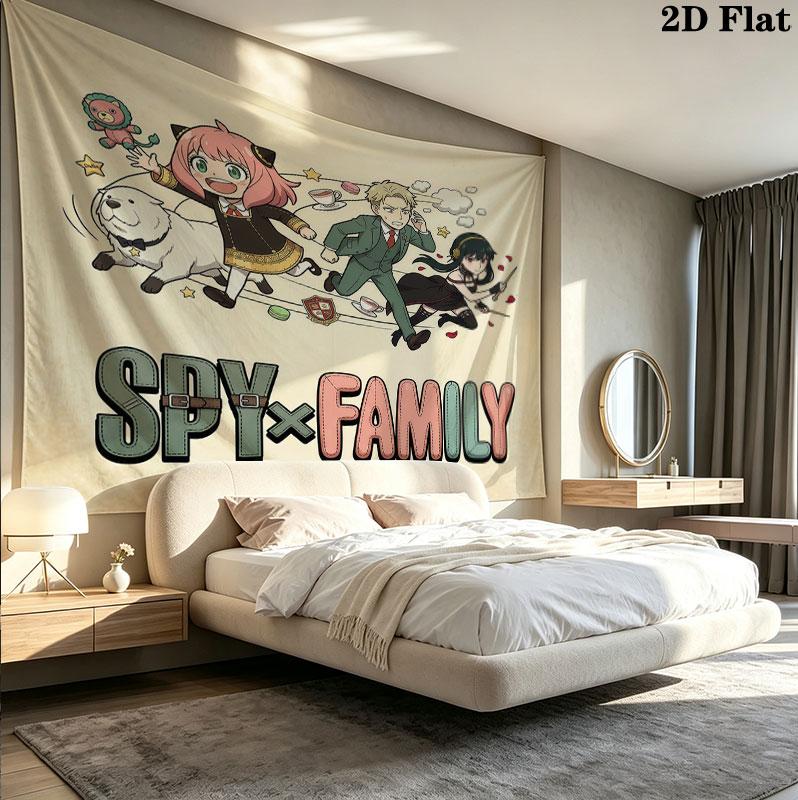 Arazzo da Parete Spy Family Appeso Estetico alla Parete Coperta in Tessuto Stampato Arazzi Decorativi per Camera da Letto Soggiorno Arredamento Casa