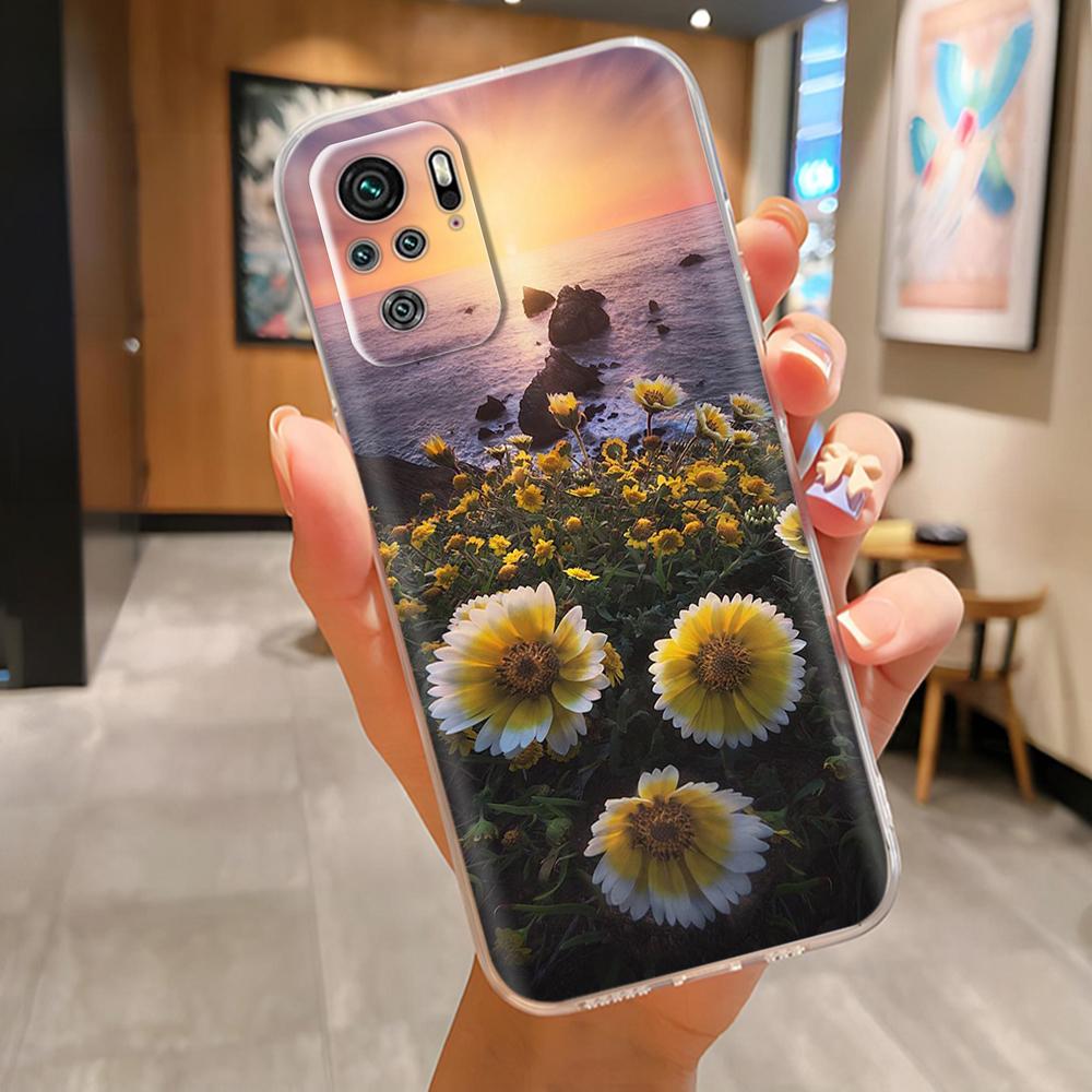 For Xiaomi Redmi Note 10 4G Case Note 10S Cute Painted Soft Silicone Back Cover For Redmi Note 10 Pro Max Clear Full Phone Cases