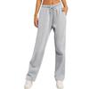 High Waist Drawstring Sweatpants Women Loose Straight Leg Pants Casual Trousers With Pockets Plus Size