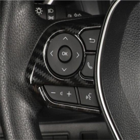 For Toyota Corolla - 3Pcs Carbon Fiber Hatchback Steering Wheel Trim