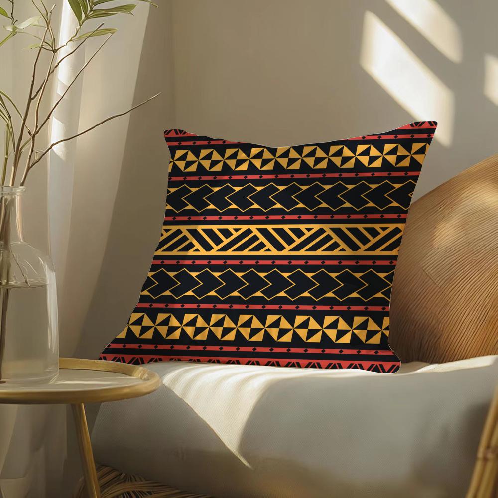 Samoan Tribe Samoa Totem Cushion Cover Soft Short Plush Pillow Cover Smooth Cozy Texture Aesthetic Cushion Case Home Decor