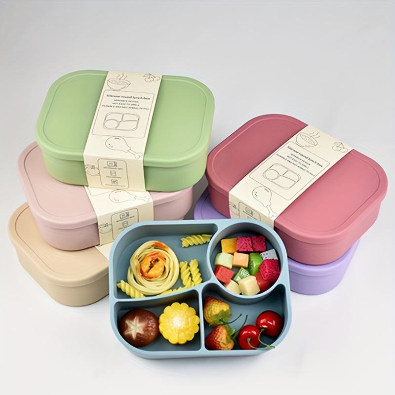 Silicone Bento Lunch Box Microwave Safe 4 Compartment Leak Proof Meal Container Hand Wash RectangularManualIdeal for Office Workers And Students 2149₽