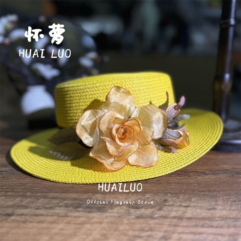 New hand-woven flower vacation beach summer hat sun hat seaside sun protection sun hat