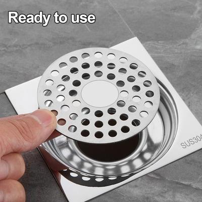 Stainless Steel Floor Drains Cover Dense Holes Anti-blocking Shower Hair Catcher Round Square Drain Hair Filter Shower Drain