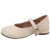 Fashion temperament retro round head versatile thick heel small leather shoes 2025 new with skirt shallow mouth Mary Jane single shoes