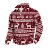 Men's Sweatshirt with Stand Collar Christmas Print Pullover for Casual Wear