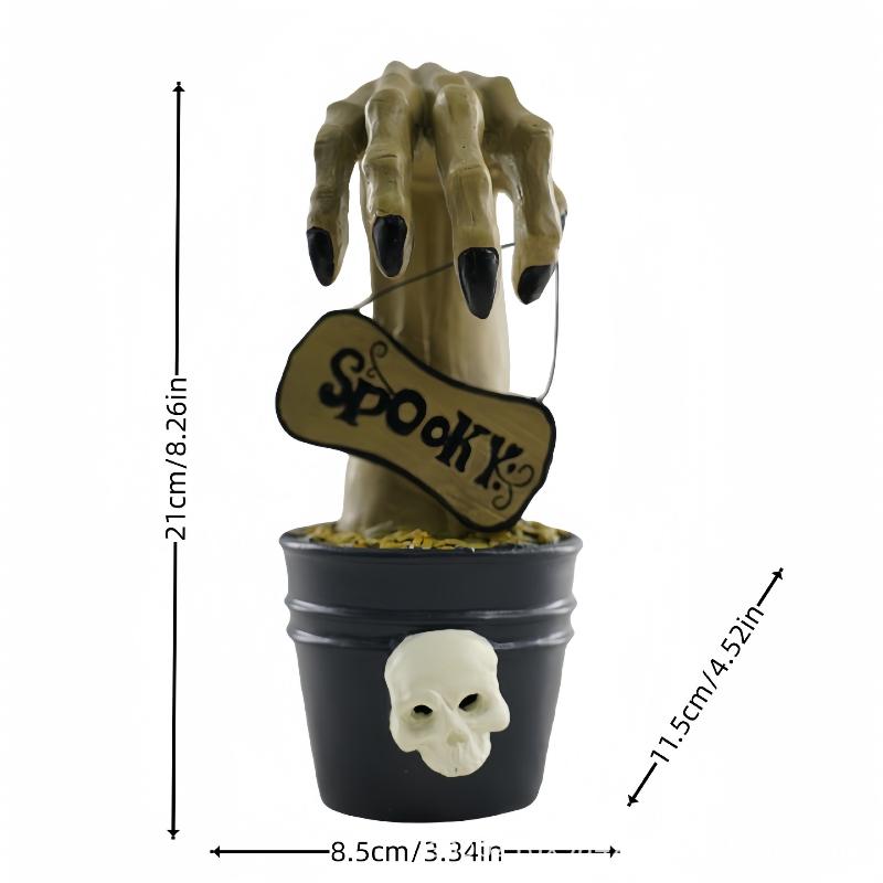 Y Resin Angel Skull Figurines Halloween Series LED Lights Ghost Hand Party Outdoor Decoration Handcrafts Atmosphere Ornament