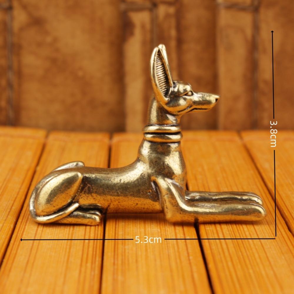 

Retro Brass Dog Statue Wealth Zodiac Animal Tea Pet Cultural Decor Craft Table Ornament Decorative Figurines Home Accessories