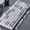 MAIMOOO Mao Katze Tastenkappe Siamkatze Braune Tastenkappen PBT Farbsublimiert 140 Tasten Niedlich Aulaf75 DIY Weiße Tastatur Tastenkappe