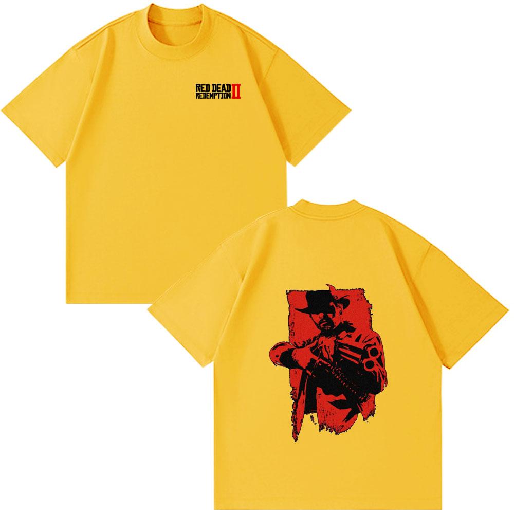 Red Dead Redemption 2 Game Graphic T Shirts Mens Clothing High Quality Fashion Summer Couple ONeck Cotton Short Sleeve Tshirt