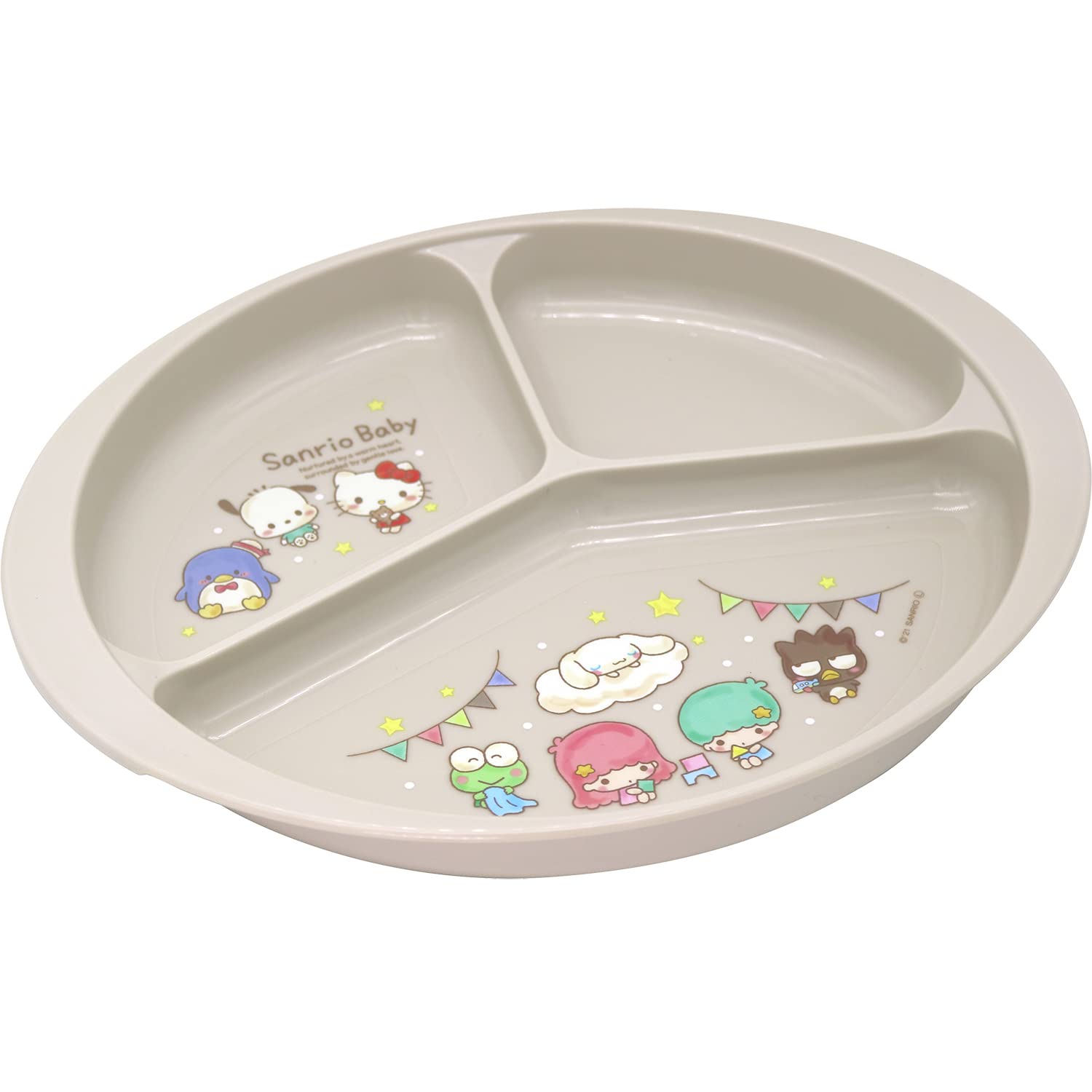 

LEC Sanrio Baby Antibacterial Lunch Plate and Boilable - Microwave, Dishwasher, бежевый