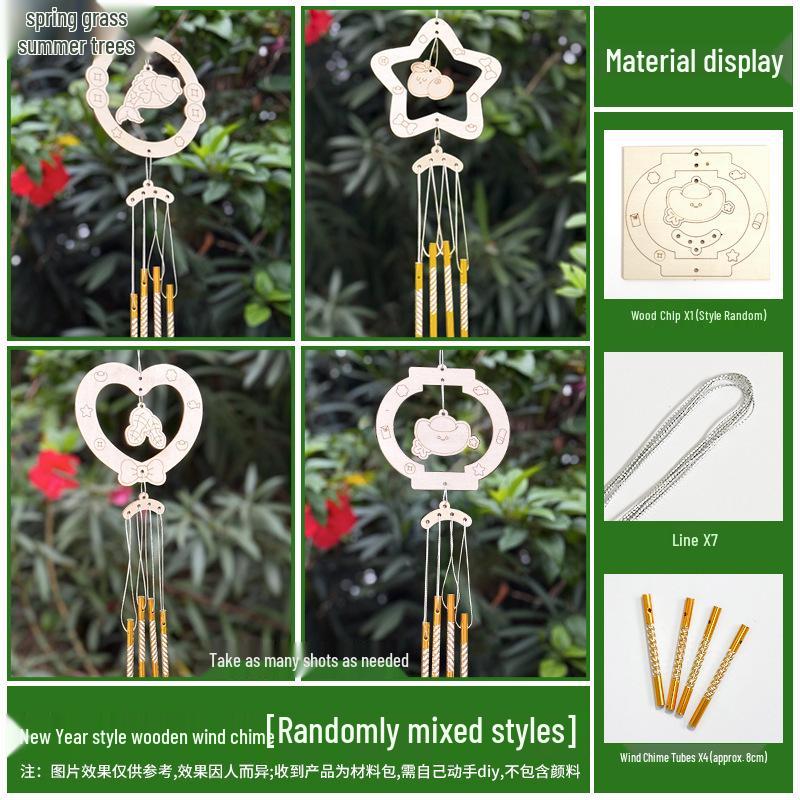 DIY Wooden Christmas Wind Chime Kit: Children's Painting & Decorating Ornament Gift