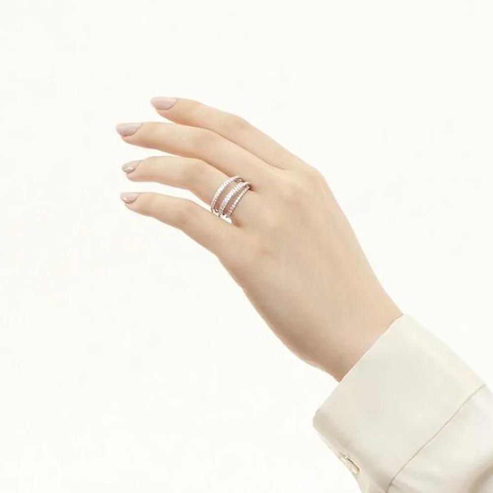 Gorgeous Antique  Silver Interweave Winding  Retro White Zircon Rings for Women Anniversary Party