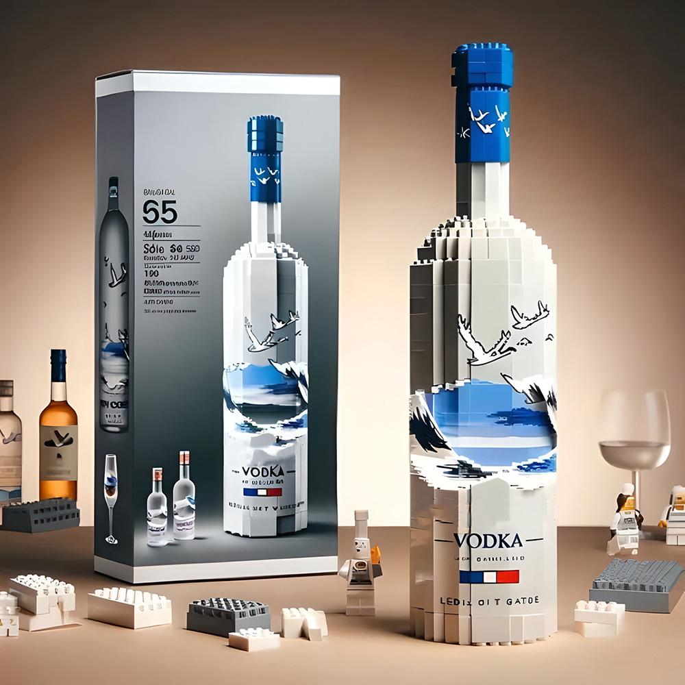 Neue Kreative Whiskey-Flaschen Bausteine, 3D Puzzle DIY Modellbausätze für Erwachsene, Heimbar Dekoration, 10 Stile verfügbar