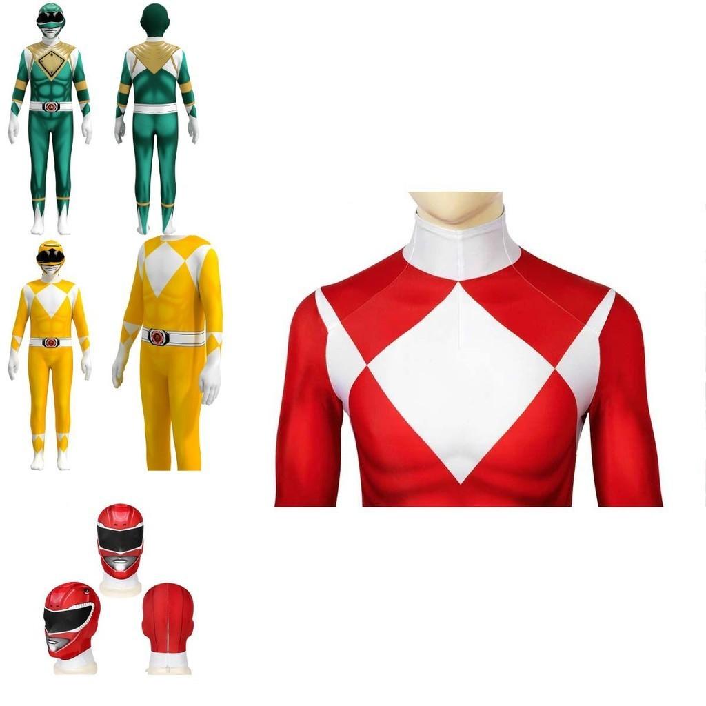 Rangers Costume Power Kids Adult Cosplay Fancy Dress Party Superhero Jumpsuit
