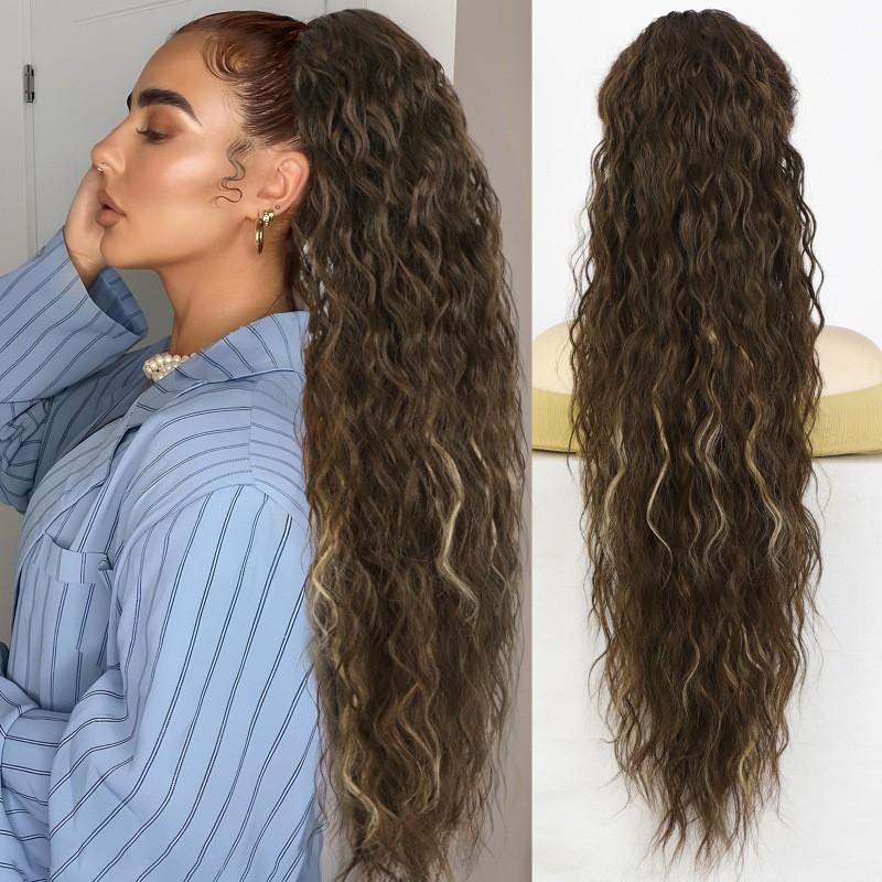 Ponytail Long Curly Hair - Women's High Temperature Fiber Wig for European and American Cross-Border Trade