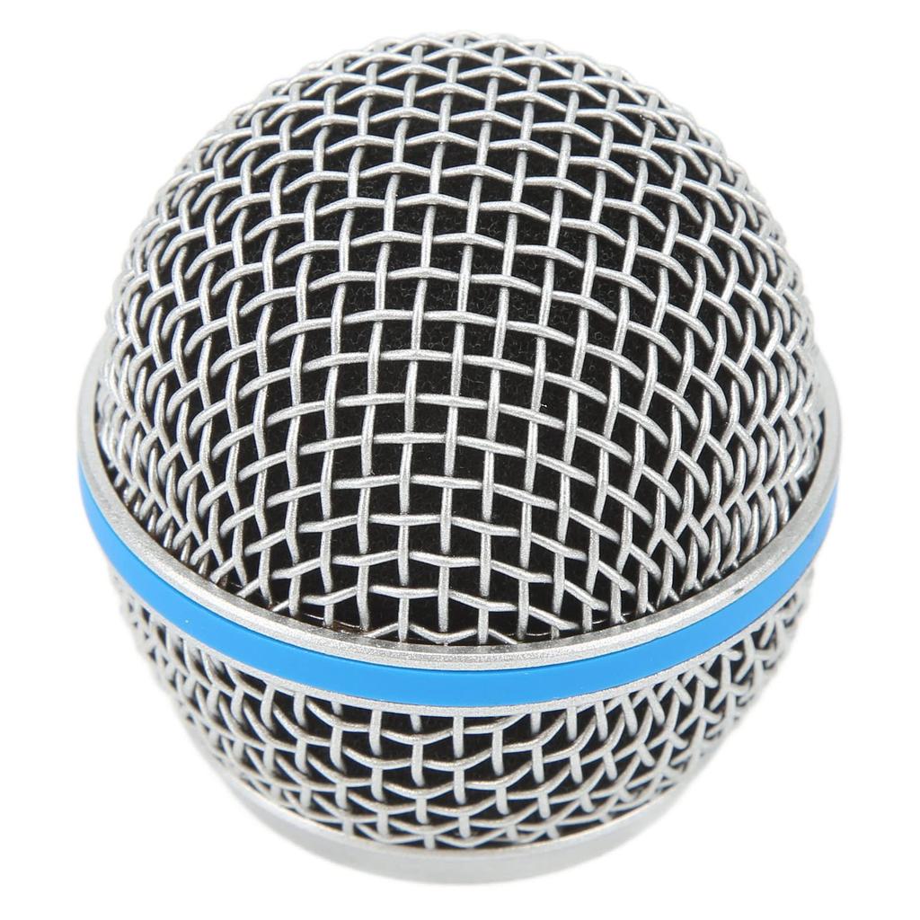 Replacement stainless steel microphone ball head grille for Beta58A, durable windproof foam filter, wide compatibility, inner foam filter